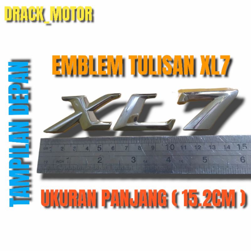 Emblem Tulisan XL7 Chrome Original Suzuki XL7 // Emblem Tulisan XL7 Chrome Original Bagasi Belakang 