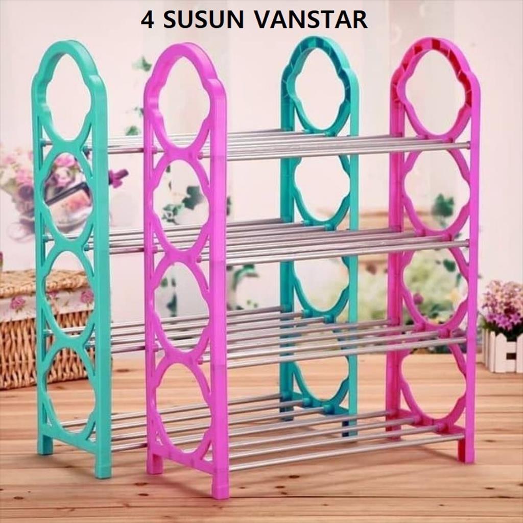 OTS 955 - Rak Sepatu 4 Susun 5 Susun Rak Serbaguna Multifungsi Bongkar Pasang Tempat Sepatu Sandal CH104 VANSTAR
