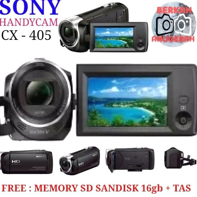 [ Promo ] Handycam Sony Cx-405 Free Memory Sd Sandisk 16Gb + Tas - Drone Kamera Dan Aksesoris