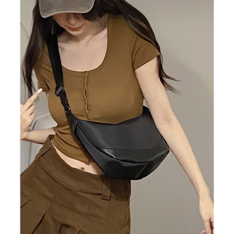 Suhao Tas ins all-match wanita 2022 baru high-end tas pangsit ketiak kecil fashion tas messenger bahu kasual