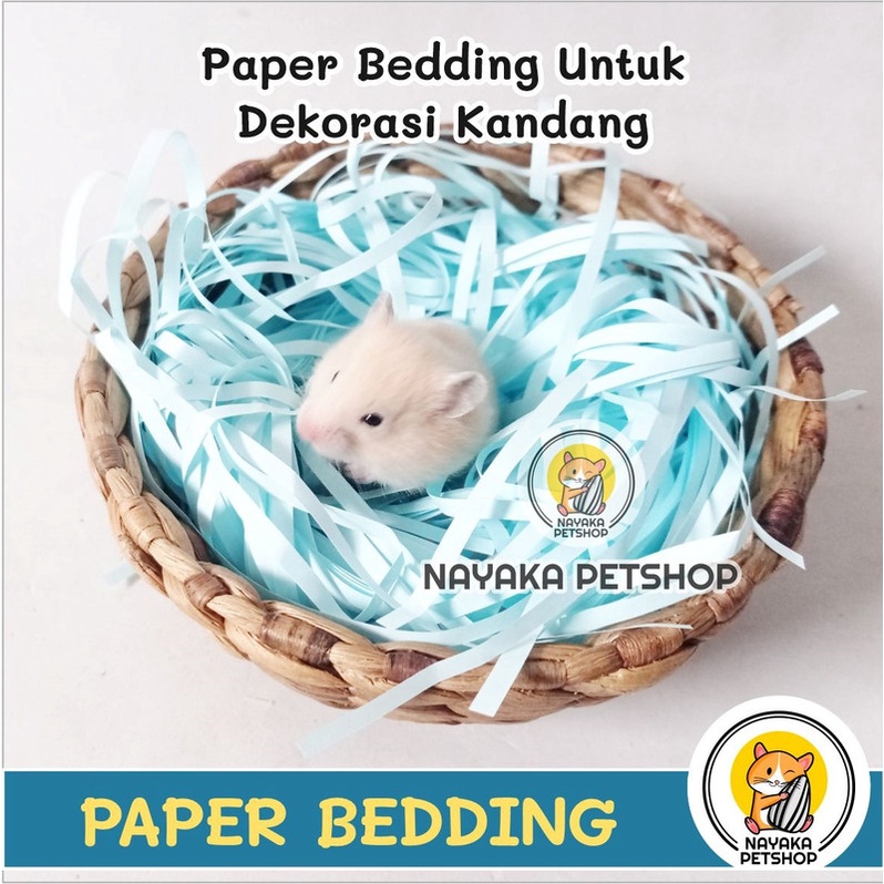 Paper Bedding 100 gr Dekorasi Kandang Alas Kandang Hamster Serutan Kertas Serut Cacah Sarang Hewan Bukan Serbuk Kayu