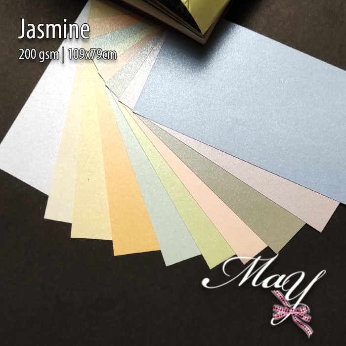 

100 lbr Kertas Fancy JASMINE Glitter Pearl Tebal 200 gsm 109x79cm PLANO Besar