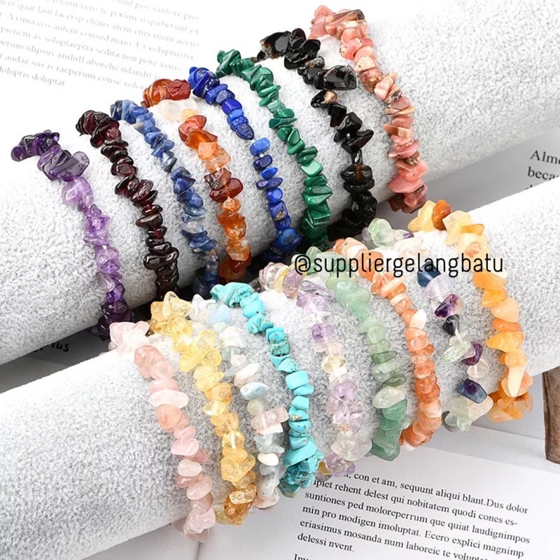 GELANG KERIKIL wanita elastis karet / Stone Bracelet Couple Friend