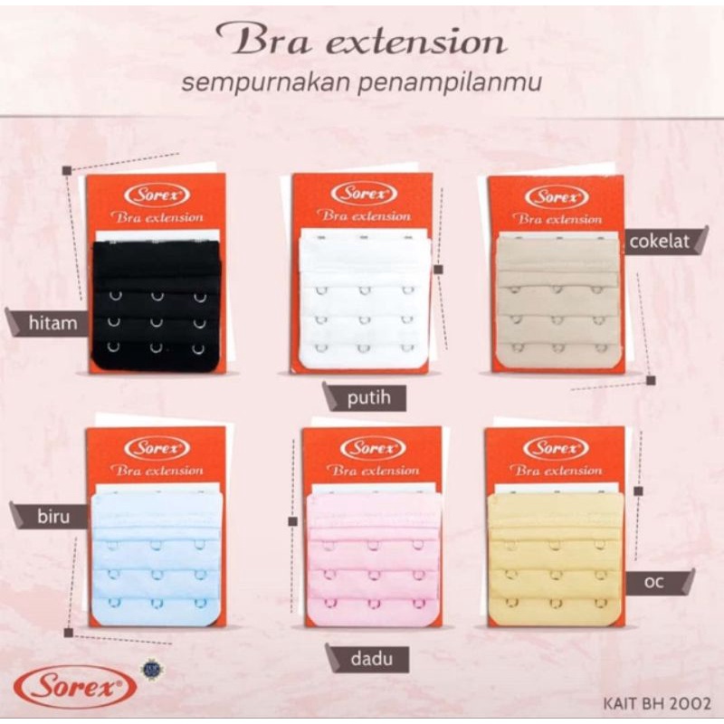 Bra Extension / Sambungan Kait Bh Sorex Kait Dua dan Kait Tiga