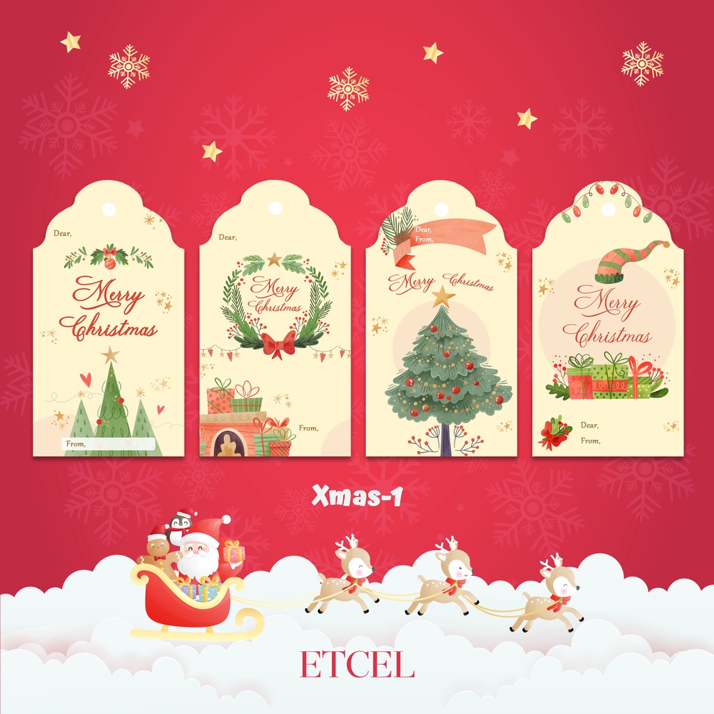 

Hang Tag natal / hang tag Merry Christmas / hang tag xmas / xmas tag / xmas hangtag besar isi 24pcs