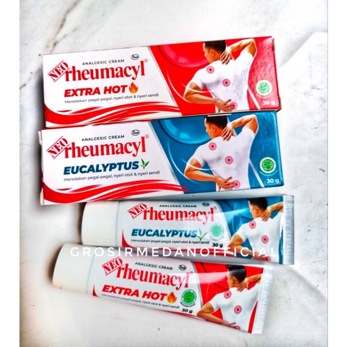 NEO RHEUMACYL KRIM 30 GRAM OTOT AROMA EUCALYPTUS DAN EXTRA HOT - NEORHEUMACYL MEREDAKAN PEGAL - PEGAL, NYERI OTOT, NYERI SENDI