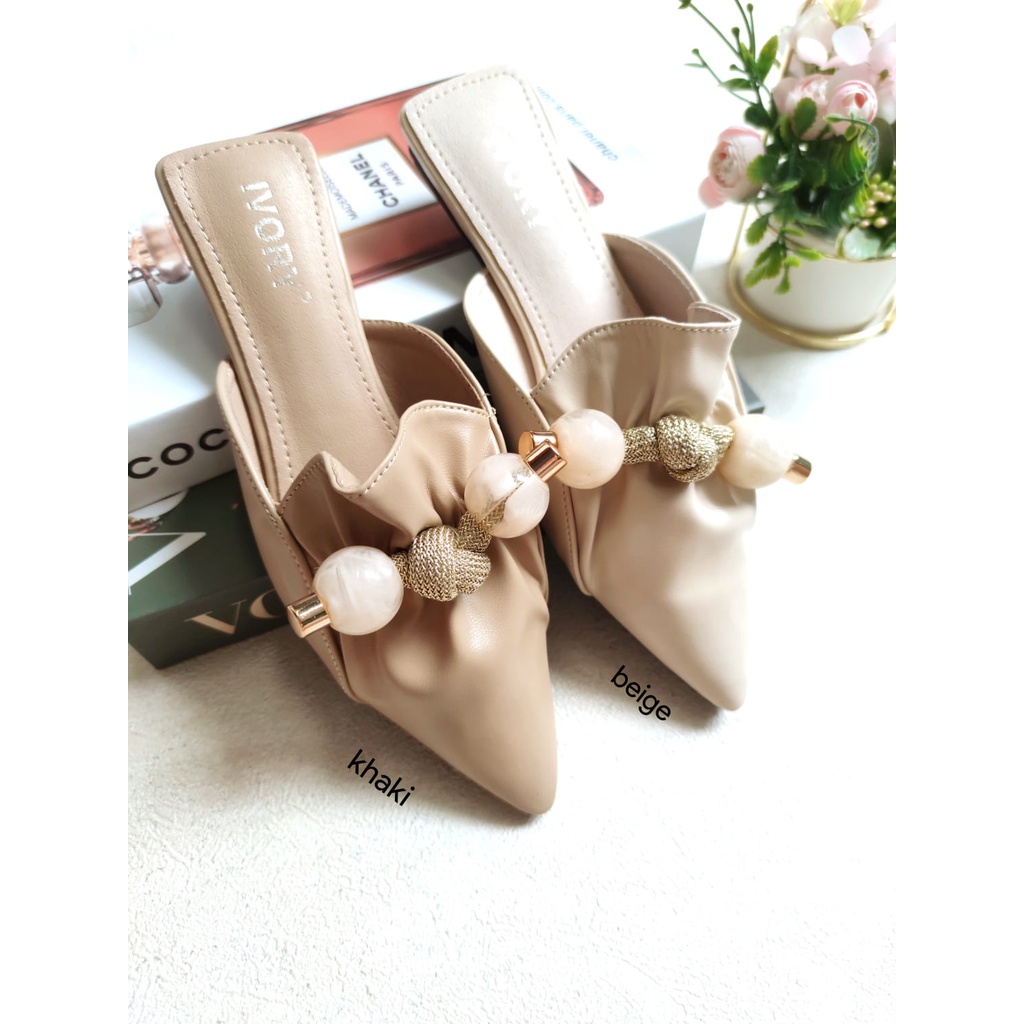 IVORY Sepatu Mules Flat Wanita MU780-23