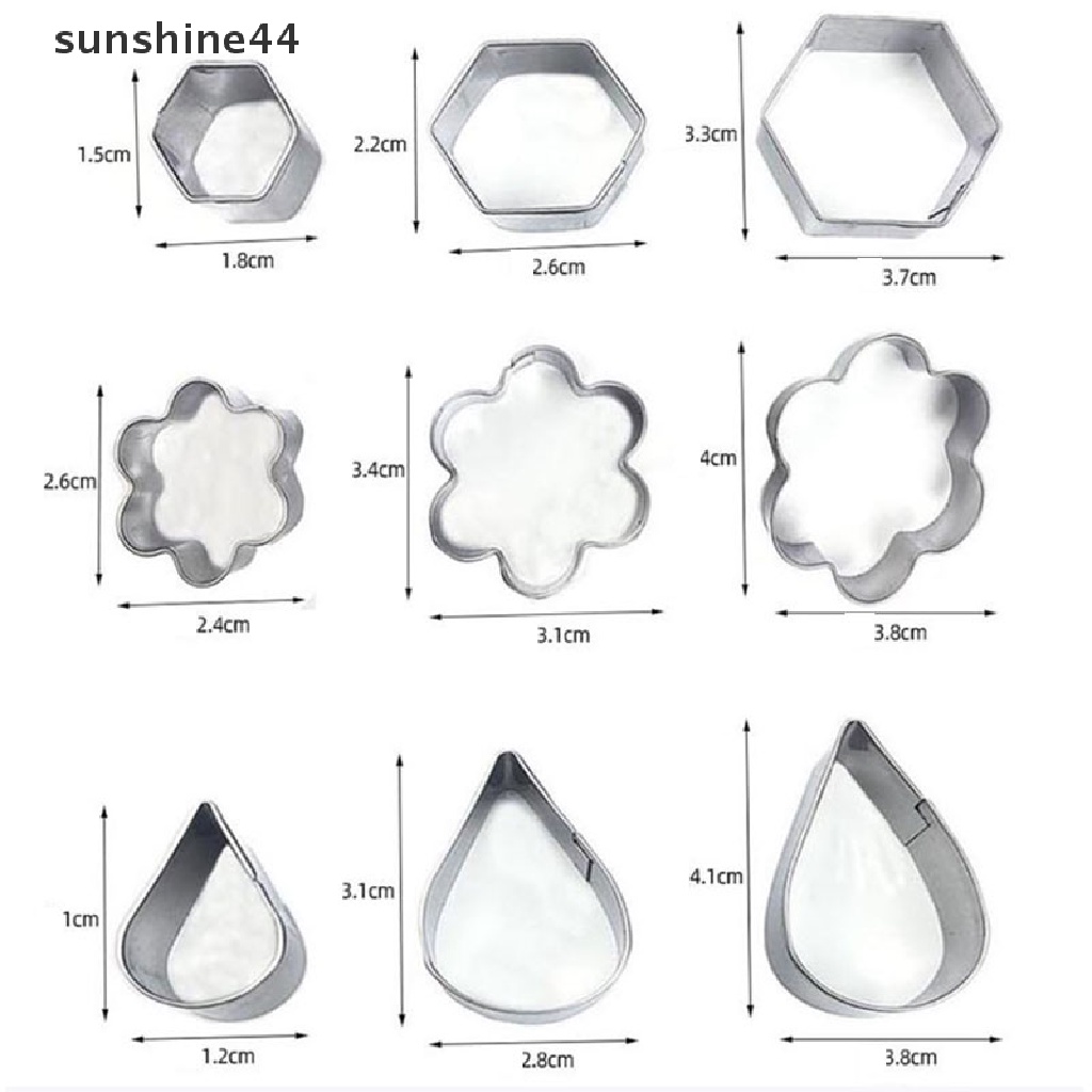 Sunshine Cetakan Pemotong Clay Polimer Bentuk Geometri Bahan Stainless Steel