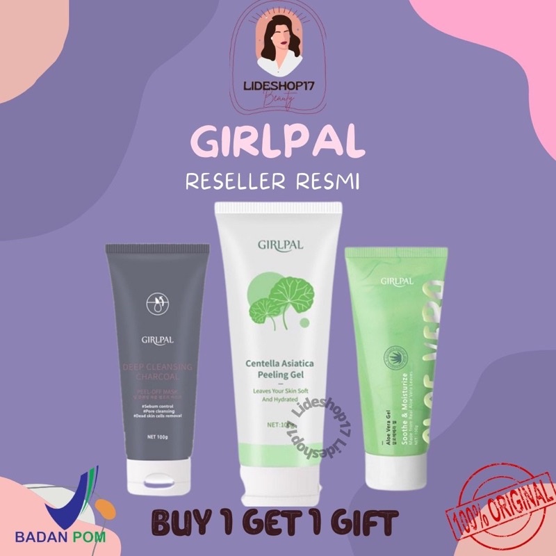 [BPOM] GIRLPAL Centella Asiatica Peeling Gel 100g Facial Glowing Blackhead Cleaner Body Exfoliating Mencerahkan Dan Mengangkat Sel Kulit Mati Girl pal charcoal Girlpal aloevera gel shooting gel