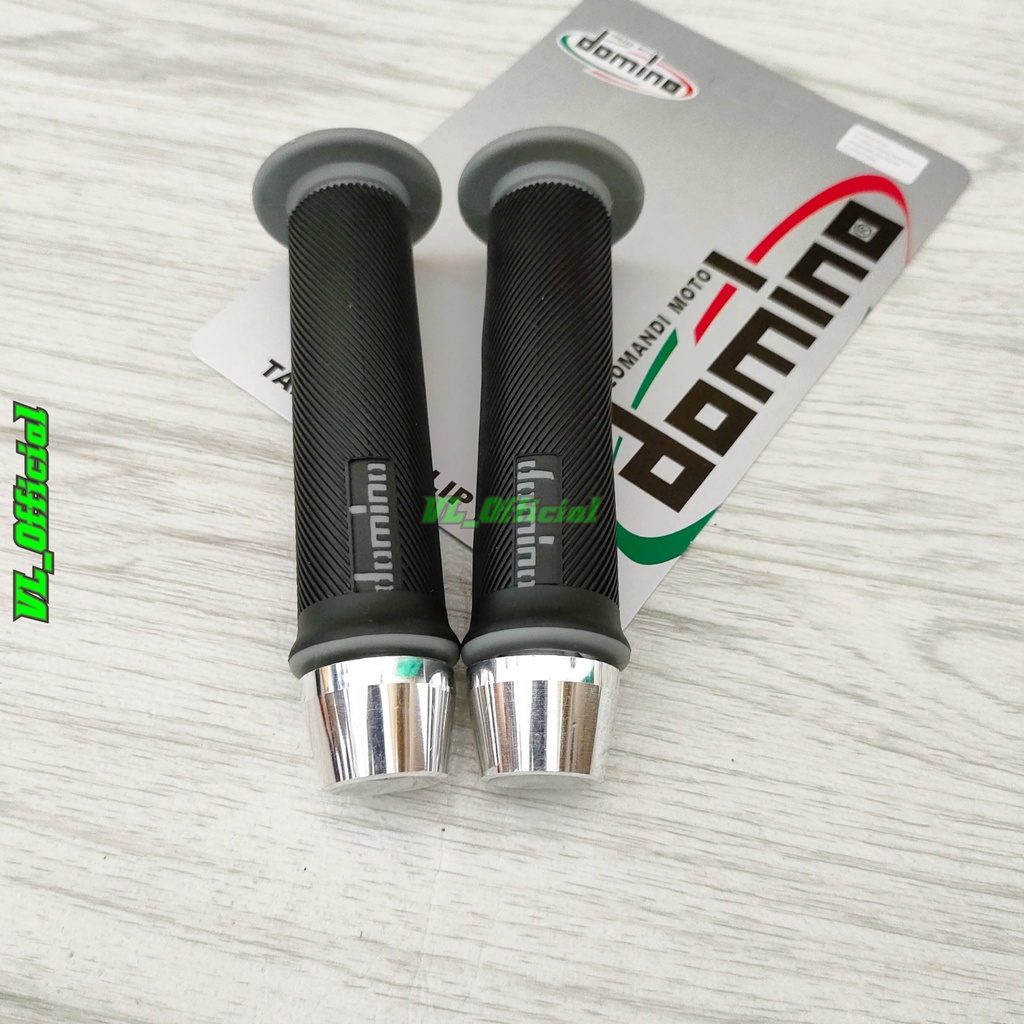 Handfat motor Handgrip Sarung gas Domino + jalu stang chrome model pcx bisa semua motor grips domino mirip RCB HG 66 bulu handfat domino jalu beat mio vario scoopy spaci genio fazzio revo supra vespa matic