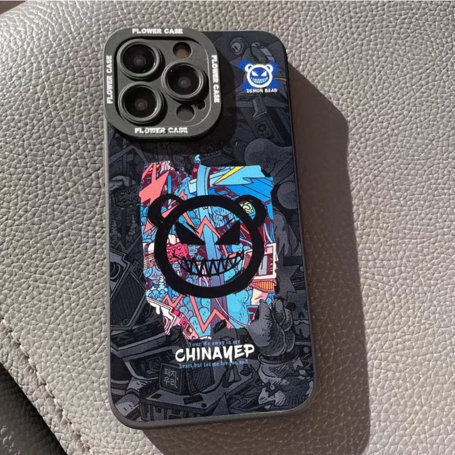 Ins Casing iPhone 14 14pro 14Plus 14prm 13 13pro 13pro 11 7Plus 8Plus Xr XS 12pro Max Motif Beruang Shockproof