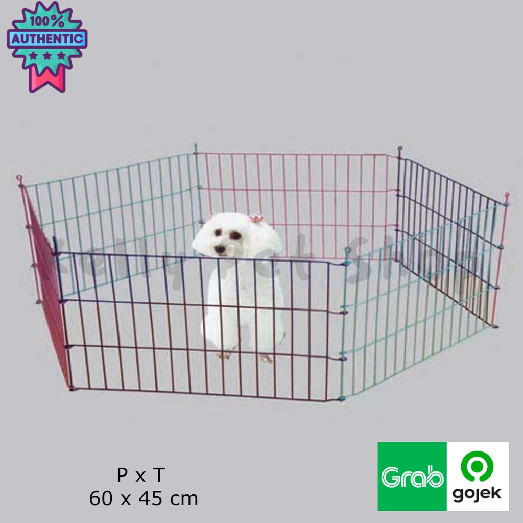 Kandang Pagar Hewan / Anjing / Kucing / 6 Sisi / Warna - Warni / Octagon A-000