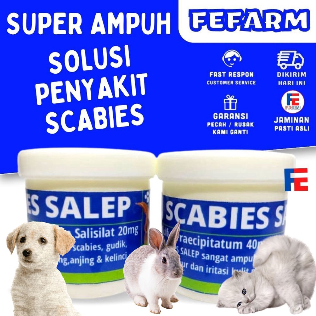 SALEP SCABIES JAMUR 30 GRAM OBAT JAMUR KUCING ANJING KELINCI AMPUH FEFARM