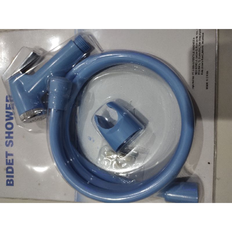 Jet Shower Bidet Pink Biru Set - Toilet Shower Kamar Mandi - Shower Cebok