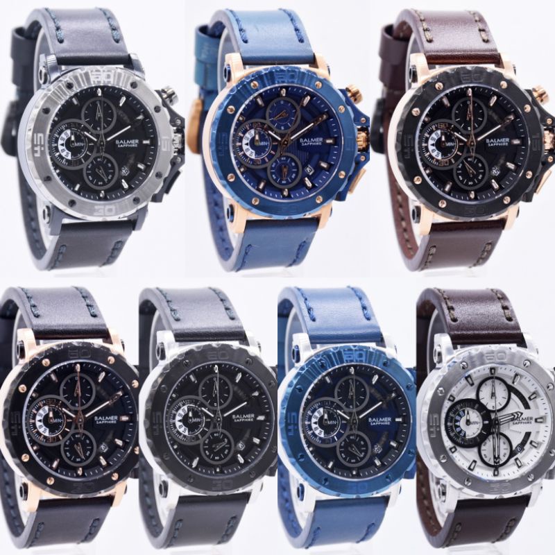 Jam Tangan Pria Balmer 7975 Chrono Tali Kulit Original