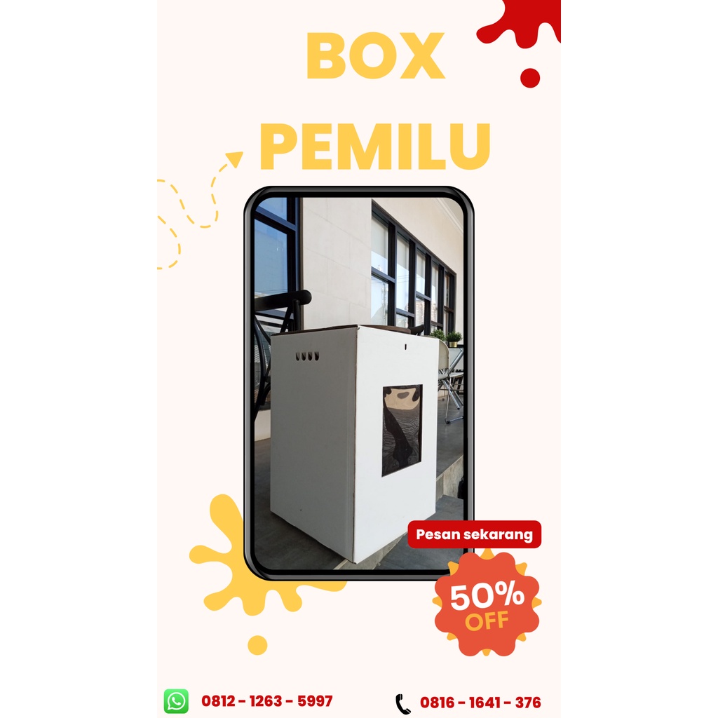 

( HARGA PAKET ISI 3 PCS )BOX/DUS KOTAK SUARA KPU/RT/RW/PILKADES/40x40x60cm KARDUS BARU (PEMILU)