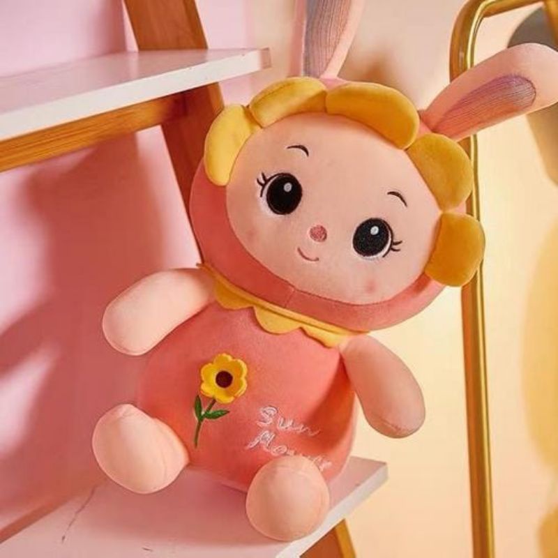 Boneka kelinci bunga matahari lucu ukuran 30cm boneka rabbit sun flower size 30cm