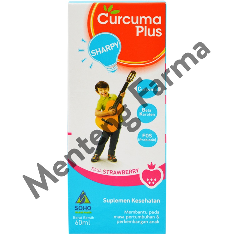 Curcuma Plus Sharpy Rasa Strawberry 60 mL - Suplemen Pertumbuhan dan Penambah Nafsu Makan Anak