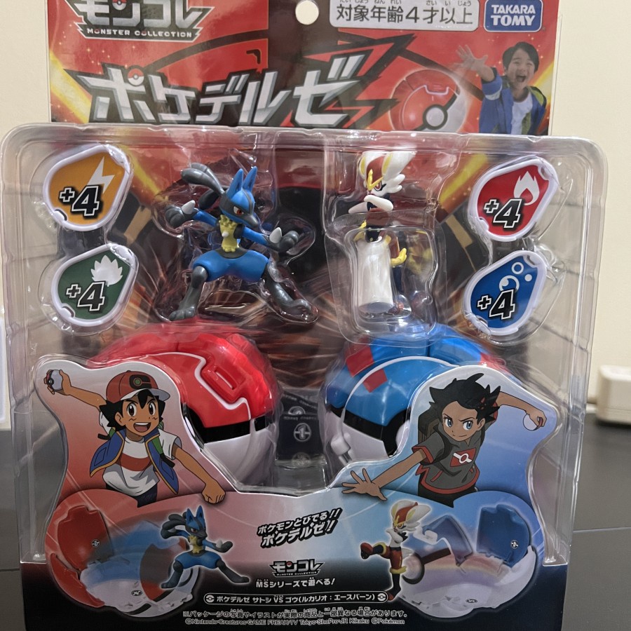 Takara Tomy Moncolle Pokedel Z - LUCARIO &amp; CINDERACE Battle Set isi 2 Figure Pokemon