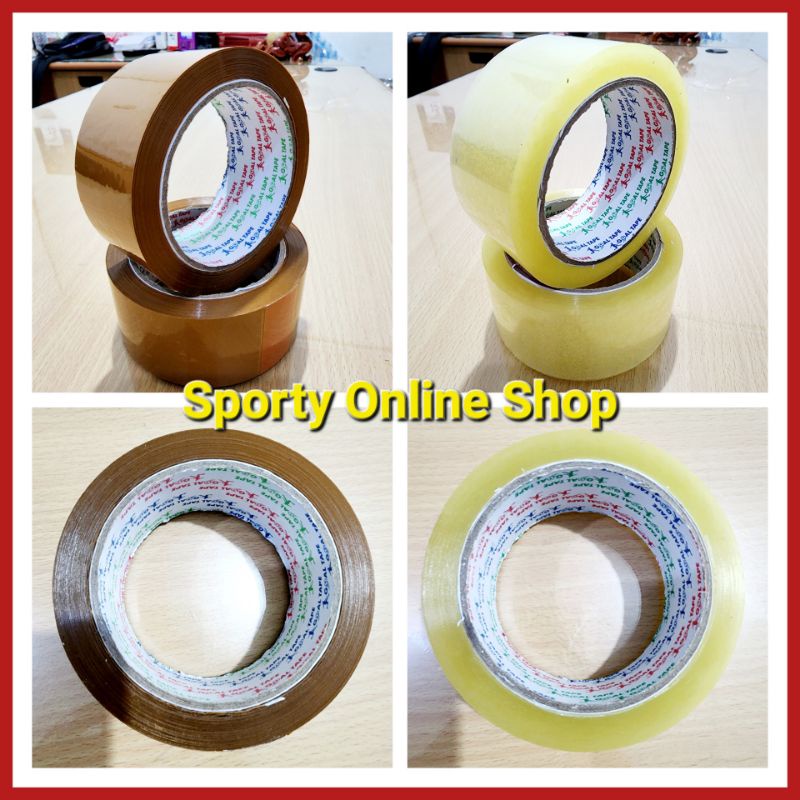 Lakban Coklat Bening 450MM x 90 Yard Merk Goal Tape