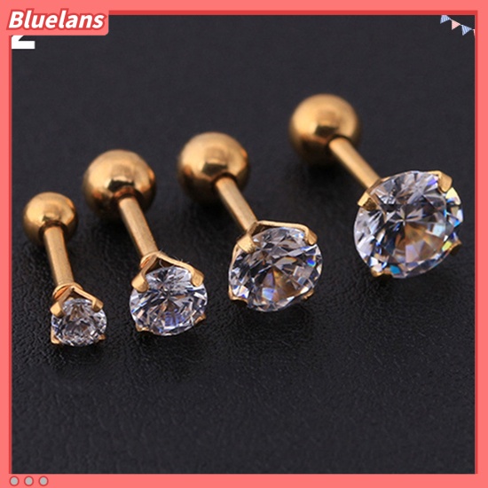 Bluelans Men Women Rhinestone Cartilage Tragus Bar Helix Upper Ear Earring Stud Jewelry