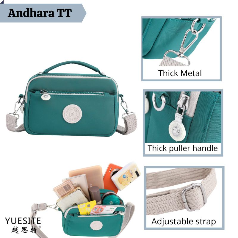 Tas wanita Yuesite Andhara tenteng selempang handbag import anti air