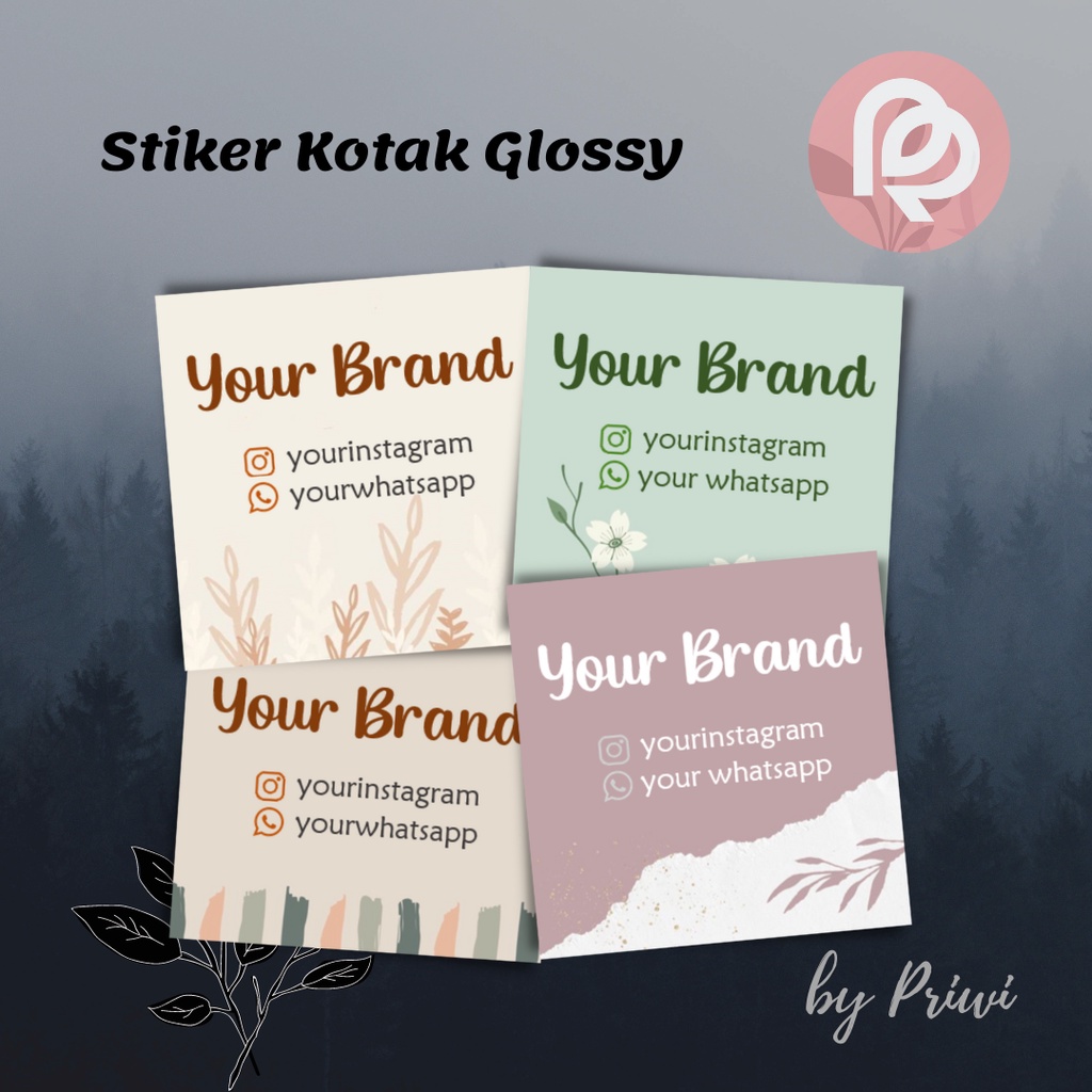 CETAK STIKER KOTAK LABEL MAKANAN | PRINT STICKER CUSTOM NAMA OLSHOP | STIKER LOGO OLSHOP KOTAK - PRI
