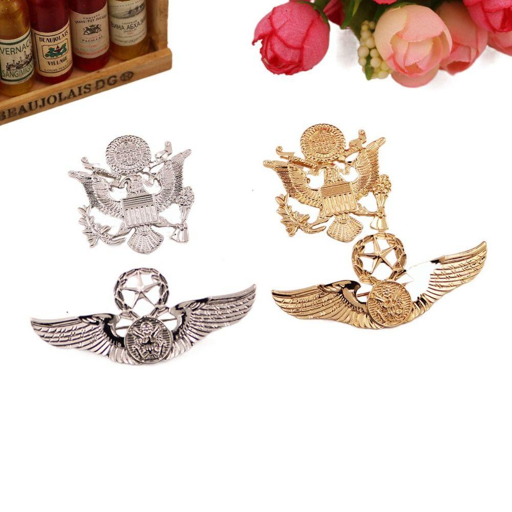 Agustina Sayap Elang Bros Trendi Kreatif Aksesoris Pakaian Hadiah Untuk Laki-Laki Sweater Korsase Berujung Lima Bintang Kerah Dekorasi Pria Lencana