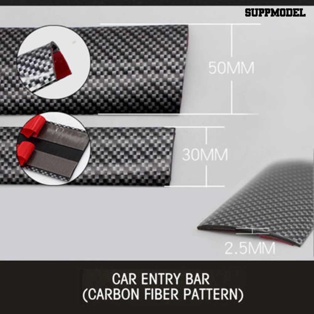 Sm - Stiker Strip Karet Pelindung Bumper Pintu Mobil Anti Baret Motif Carbon Fiber 3x100cm