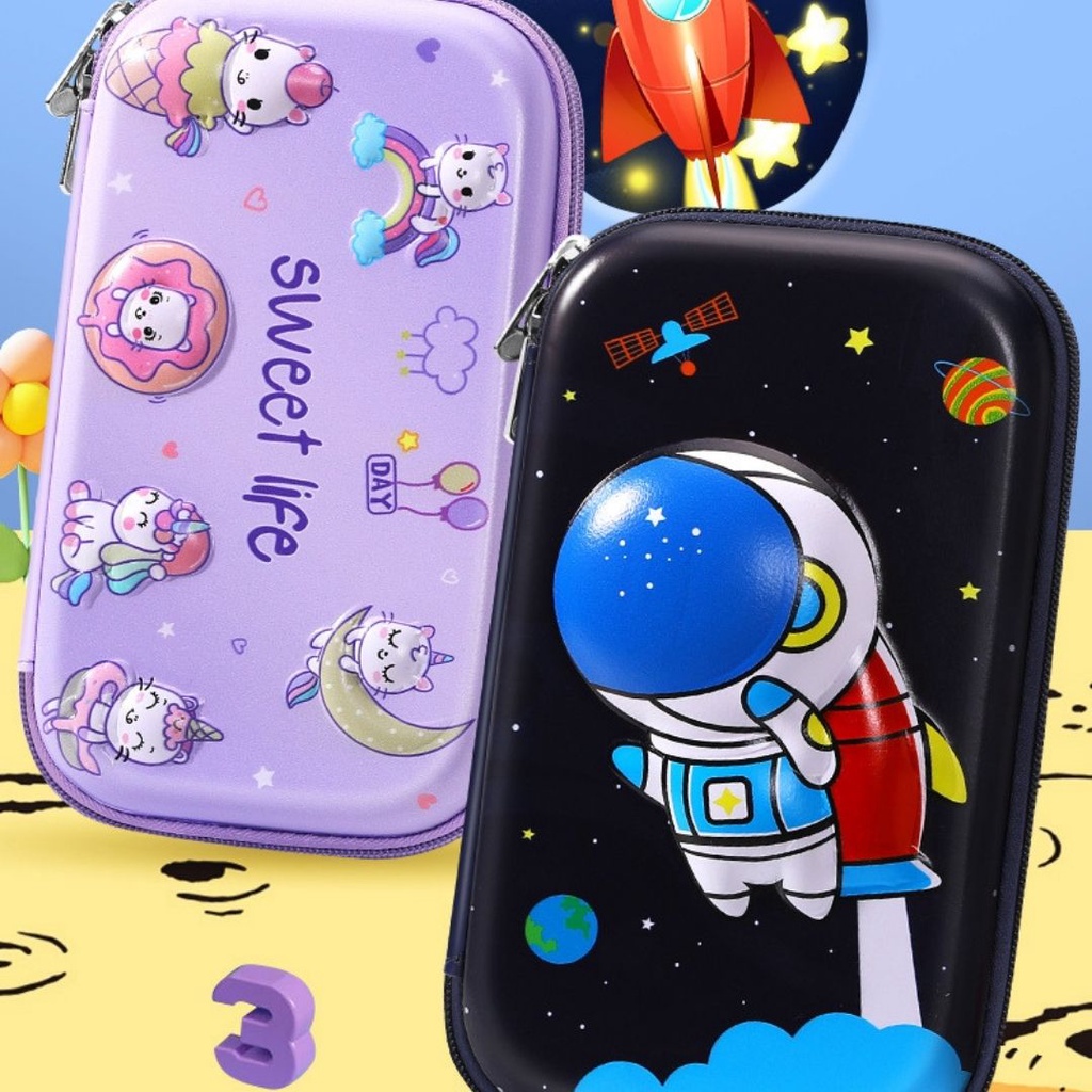 [MONA] Kotak Pensil Jumbo Motif Timbul 6D Karakter Lucu Kualitas Import Premium -M0201