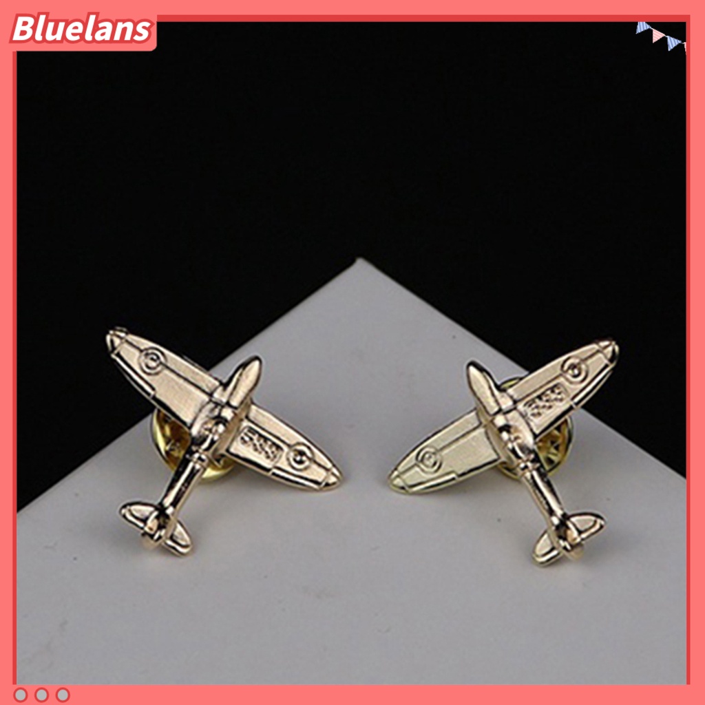 Bluelans Collar Clip Luxury Plane Shape Alloy Pilot Miniature Aircraft Collar Clip