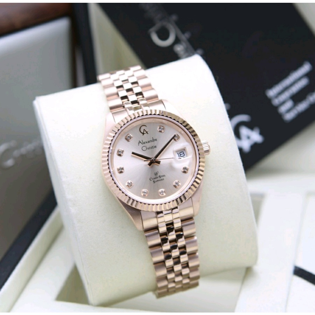 Alexandre Christie Ac 5013 / ac5013 Jam Tangan Wanita / Unisex Kaca Saphire Original Garansi Resmi 1 Tahun