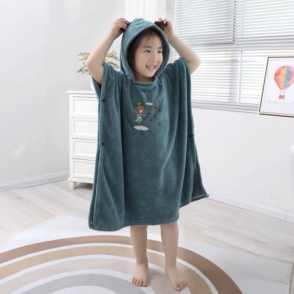 GM202 - Handuk Mandi Anak Dengan Model Mantel Motif RUSA/Handuk Ponco/Handuk Renang Anak/Handuk Jubah Anak