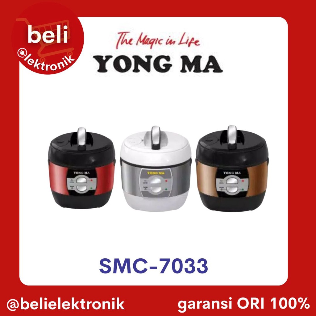 YONG MA Rice Cooker Magic Com Penanak Nasi Anti Lengket 3 In 1 SMC-7033 kapasitas 2 liter/2L