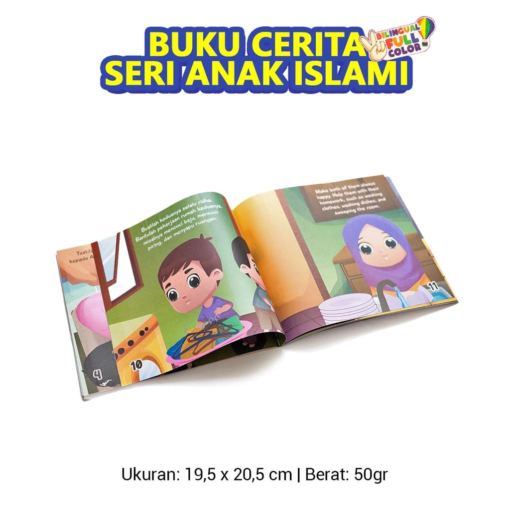 BUKU CERITA ANAK BERGAMBAR ISLAMI ISLAM SERI ADAB USIA 3 TAHUN KEATAS BILINGUAL FULL COLOUR