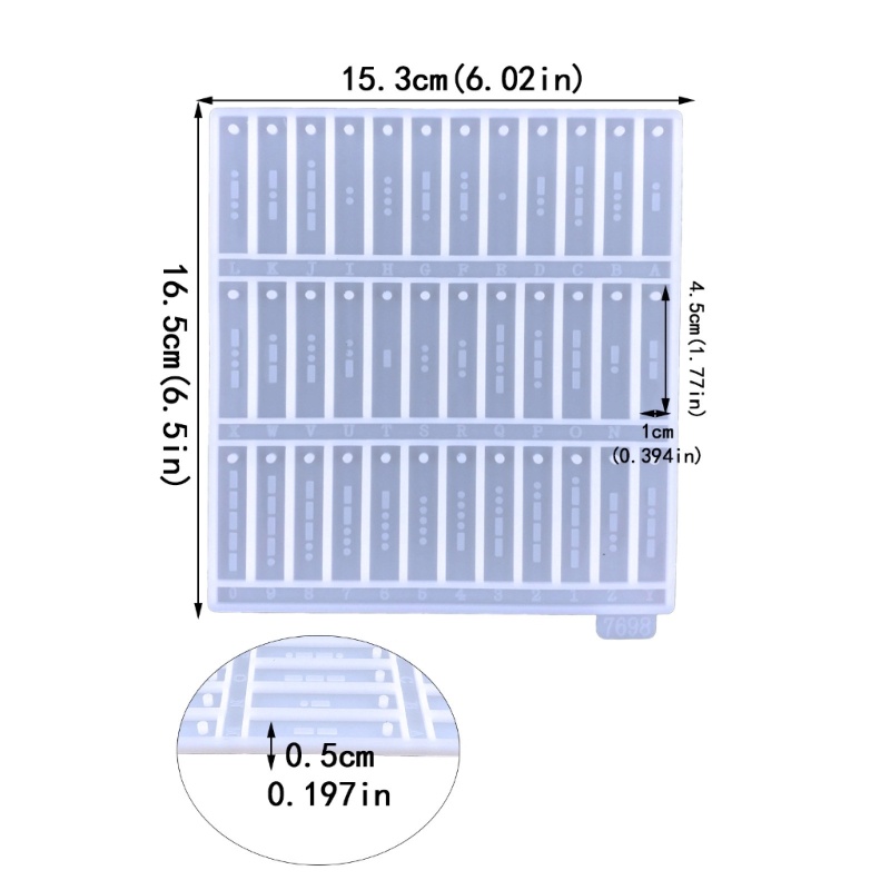Siy Cetakan Kode Morse Untuk DIY Craft Epoxygantungan Kuncikalungperhiasan