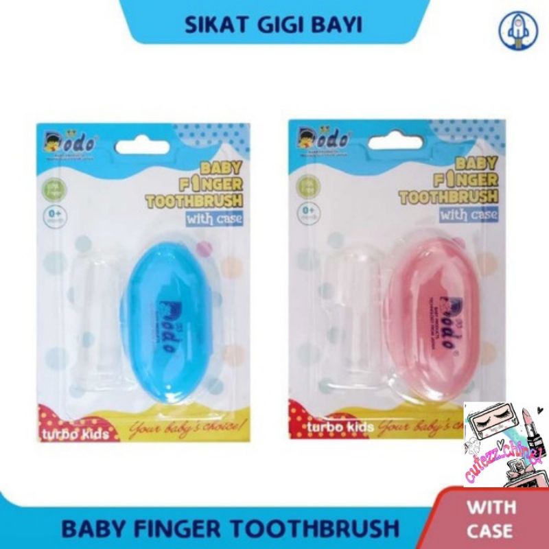 ☃Cutezz_Ching1☃Dodo Baby Finger Toothbrush With Case + Month