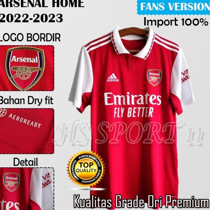 JERSEY BOLA ARSENAL HOME 2022 2023 IMPORT BAJU BOLA PRIA DESRF6846ED