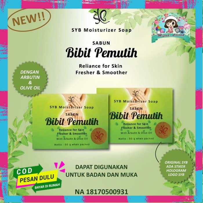 syb SABUN BIBIT PEMUTIH / sabun bibit pemutih syb