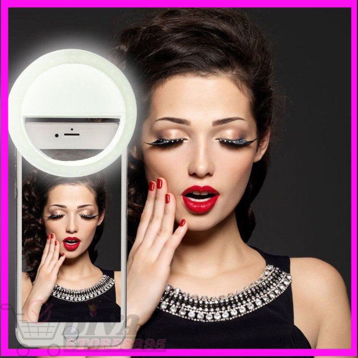 Lampu Selfie Hp Foto LED Lamp Flash Ring Light Live Clip Kamera Studio DIVA STORE