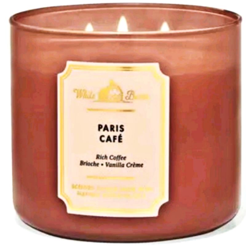 WHITE BARN BBW PARIS CAFE 3-WICK SCENTED CANDLE 411 G LILIN 3 SUMBU UKURAN BESAR PENGHARUM RUANGAN ROOM FRAGRANCE