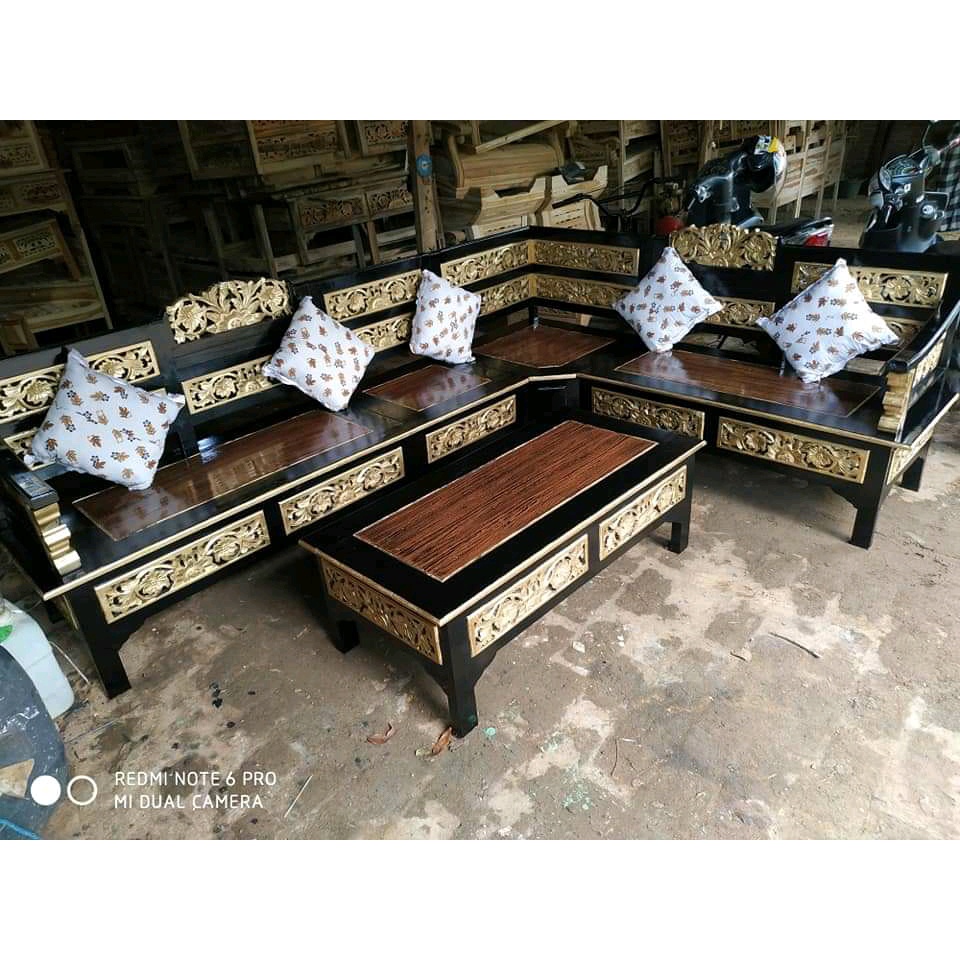 Kursi tamu sudut Mawar Kayu jati Murah
