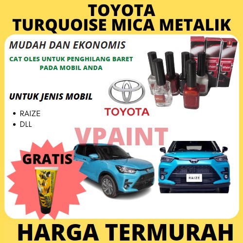 CAT OLES MOBIL TOYOTA RAIZE BIRU TURQUES..TERMURAH