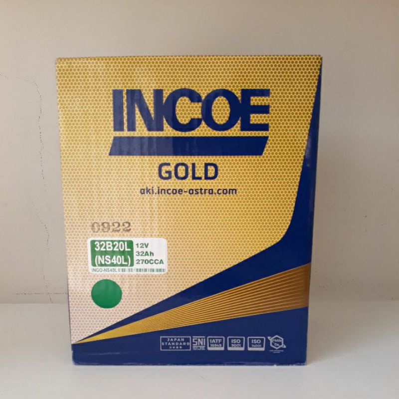 Premium Accu / Aki Mobil Agya, Ayla, Sigra, Calya, Ns40L Incoe Gold Aki Basah Original