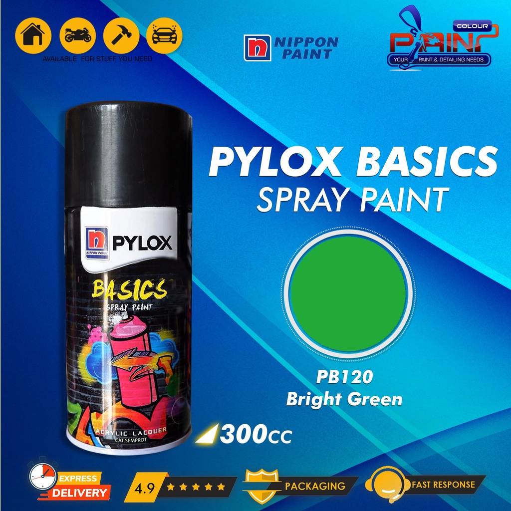 Cat Semprot Nippon Paint PYLOX BASICS 300cc - PB120 Bright Green