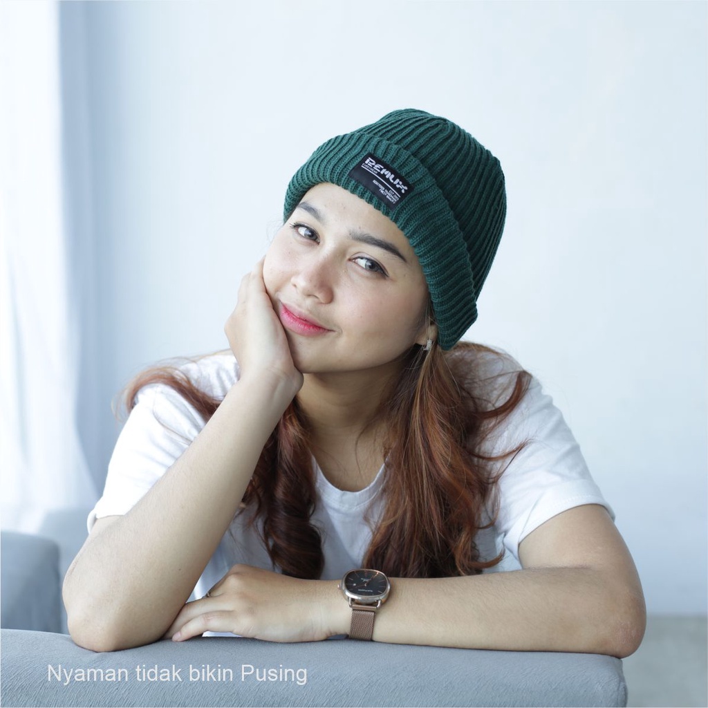 Topi Kupluk Rajut Beanie Hat Premium Distro Quality Double Tebal pria Wanita Dewasa Remux