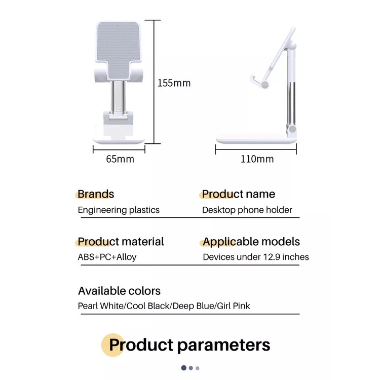 folding desktop stand tablet ipad holder handphone meja universal dudukan hp untuk nonton vidio call zoom meting
