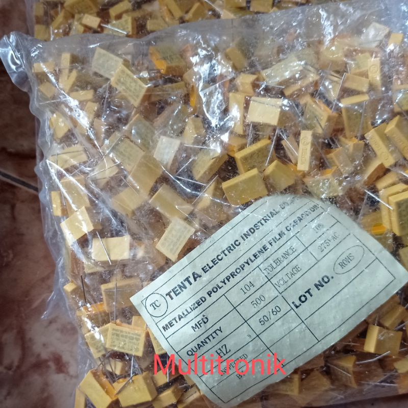 Mkp kuning 104 275v kapasitor mkp 0.1uf 275v