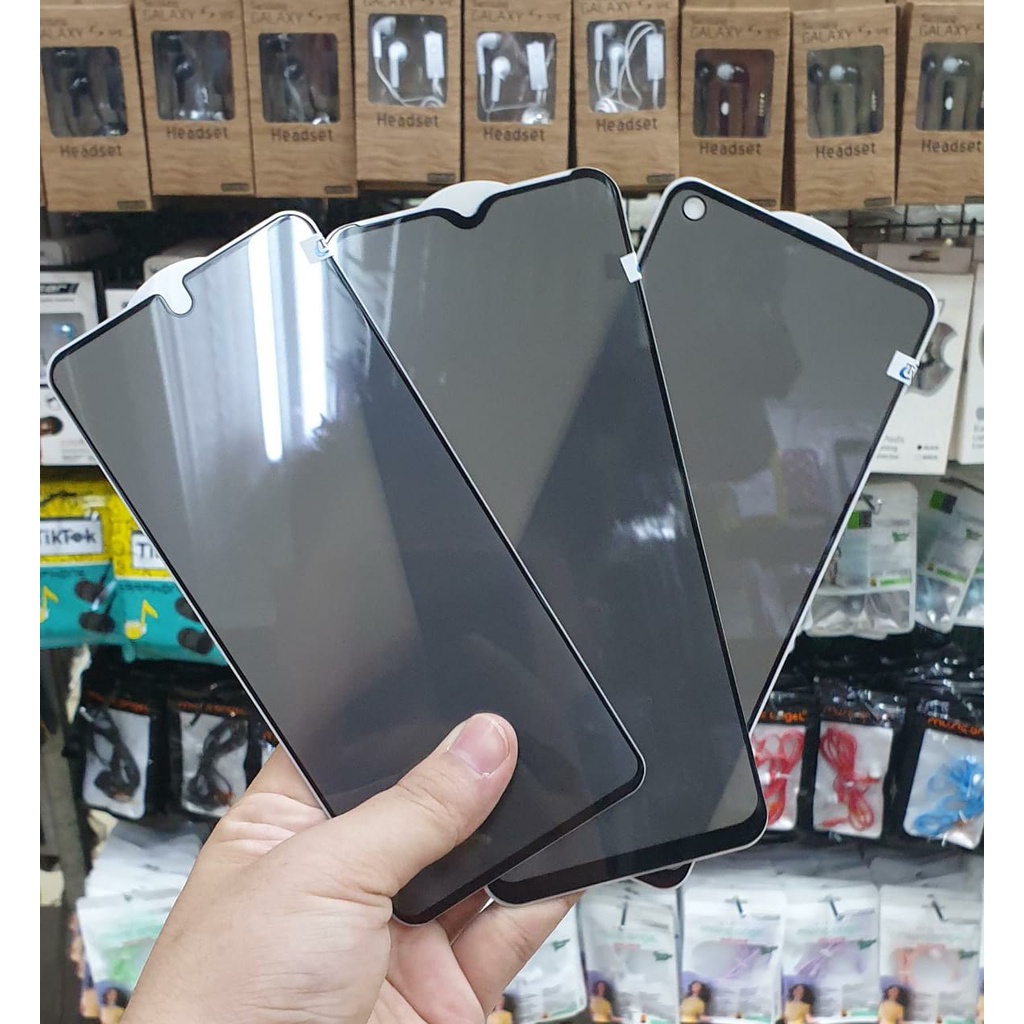 TEMPERED GLASS FULL ANTI SPY REALME 5 5i 6 7 7i 8i C2 C3 C11 C12 C15 C17 C20 C21 C21Y C25 C25Y C31 C33 C35