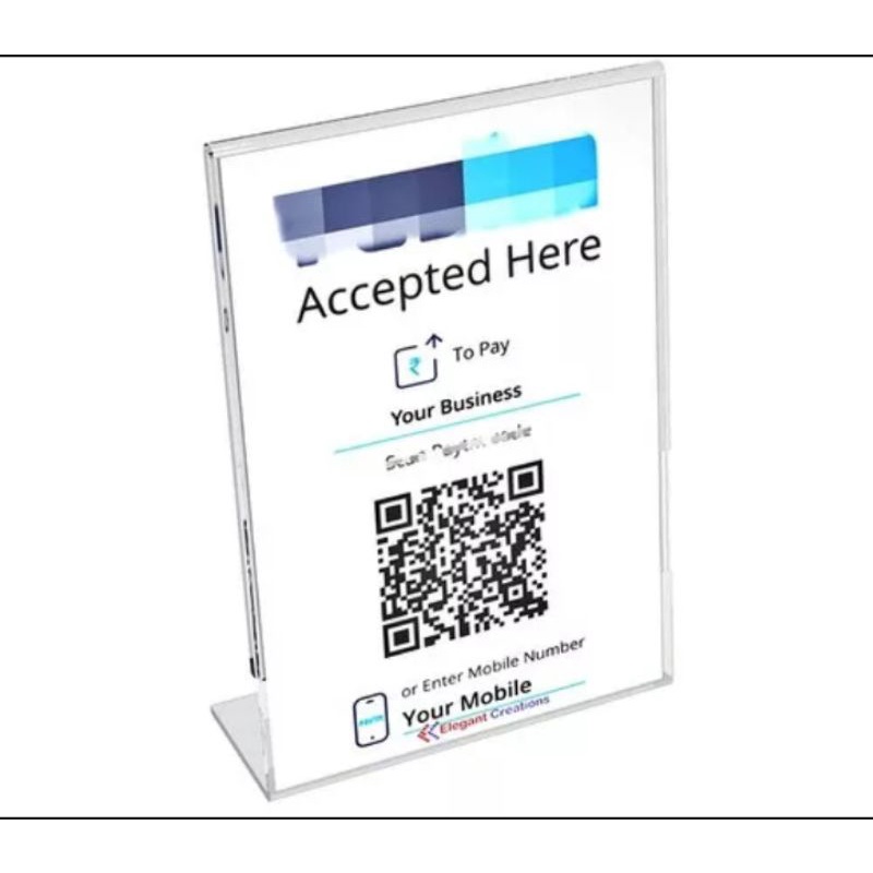 

ACRYLIC/akrilik tempat brosur/stand code QR/ tent card/display A5 type L series.